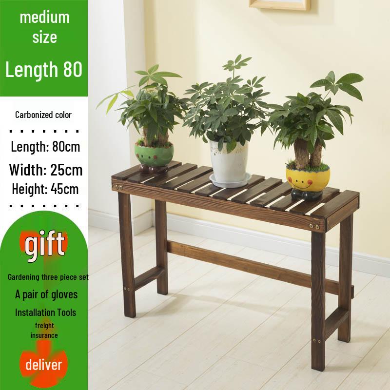 Multi-layer Solid Wood Indoor Balcony Plant Stand