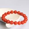 Hongchu Crystal Natural Persimmon Red Southern Red Agate Bracelet Ice-flame Southern Red Agate Round Bead Bracelet