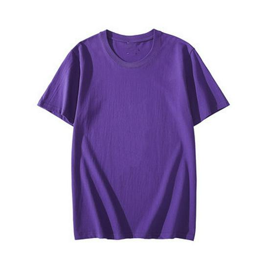 The BAY 180g Katoenen Heren T-shirt met Ronde Hals en Korte Mouwen - Effen Kleur Blanco voor DIY Logo Print 9XL donkerpaarse kleur