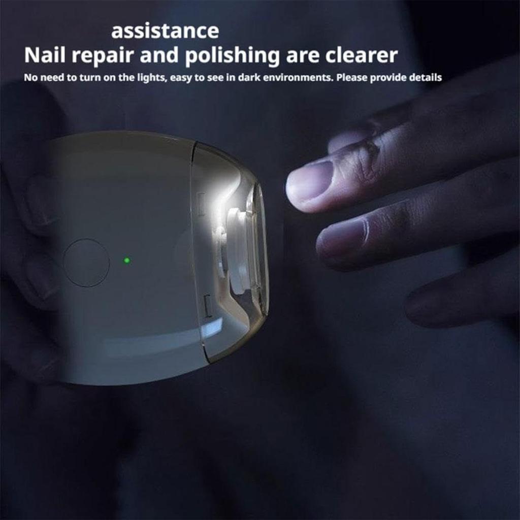 Small Electric Nail Care Kit Includes Grinding Polishing And Trimming Functions With 3-Speed Rechargeable For Adult Manicurist