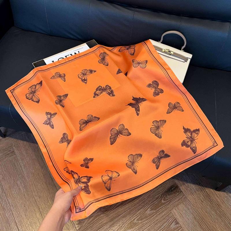 New 71 * 71cm Korean version small square scarf women's silk scarf spring and summer thin sunscreen scarf neck protection tied bag headband scarf