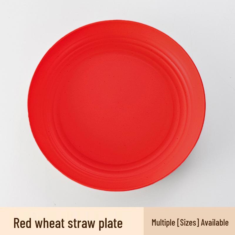 Set di Piatto Rotondo per Dessert e Snack in Paglia di Grano - Piatto Raccogli Ossa Stile Giapponese
