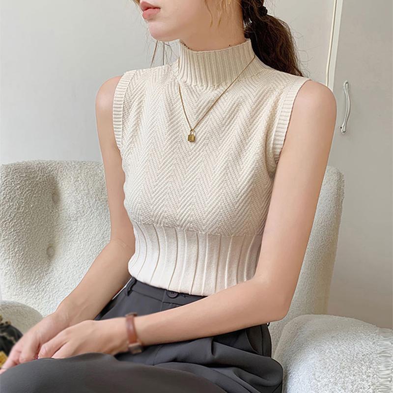 Women's Tank Top Half High Collar Casual