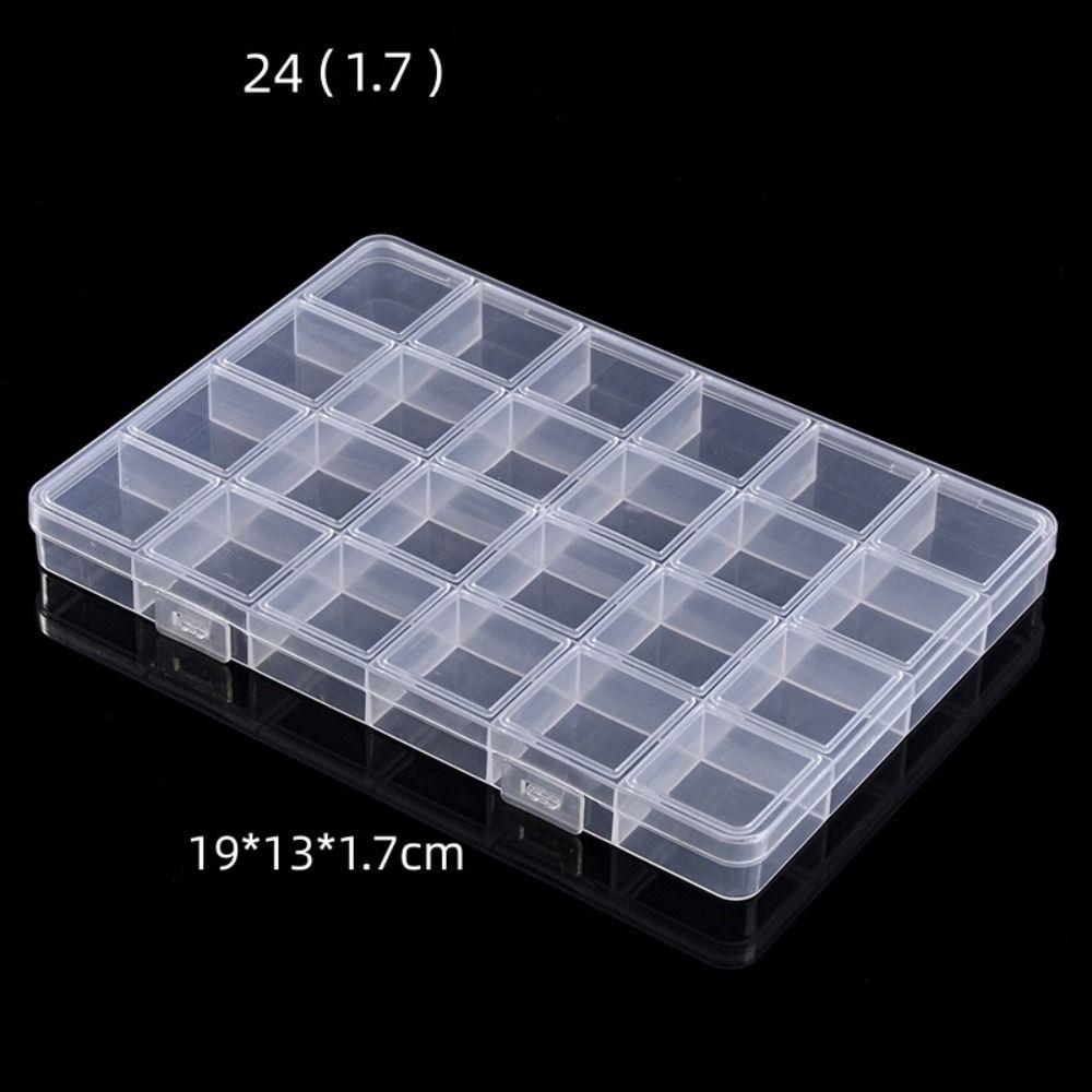 PP Plastic Transparent Storage Box Container Transparent Organizer Box  Necklace 19-13-1.7