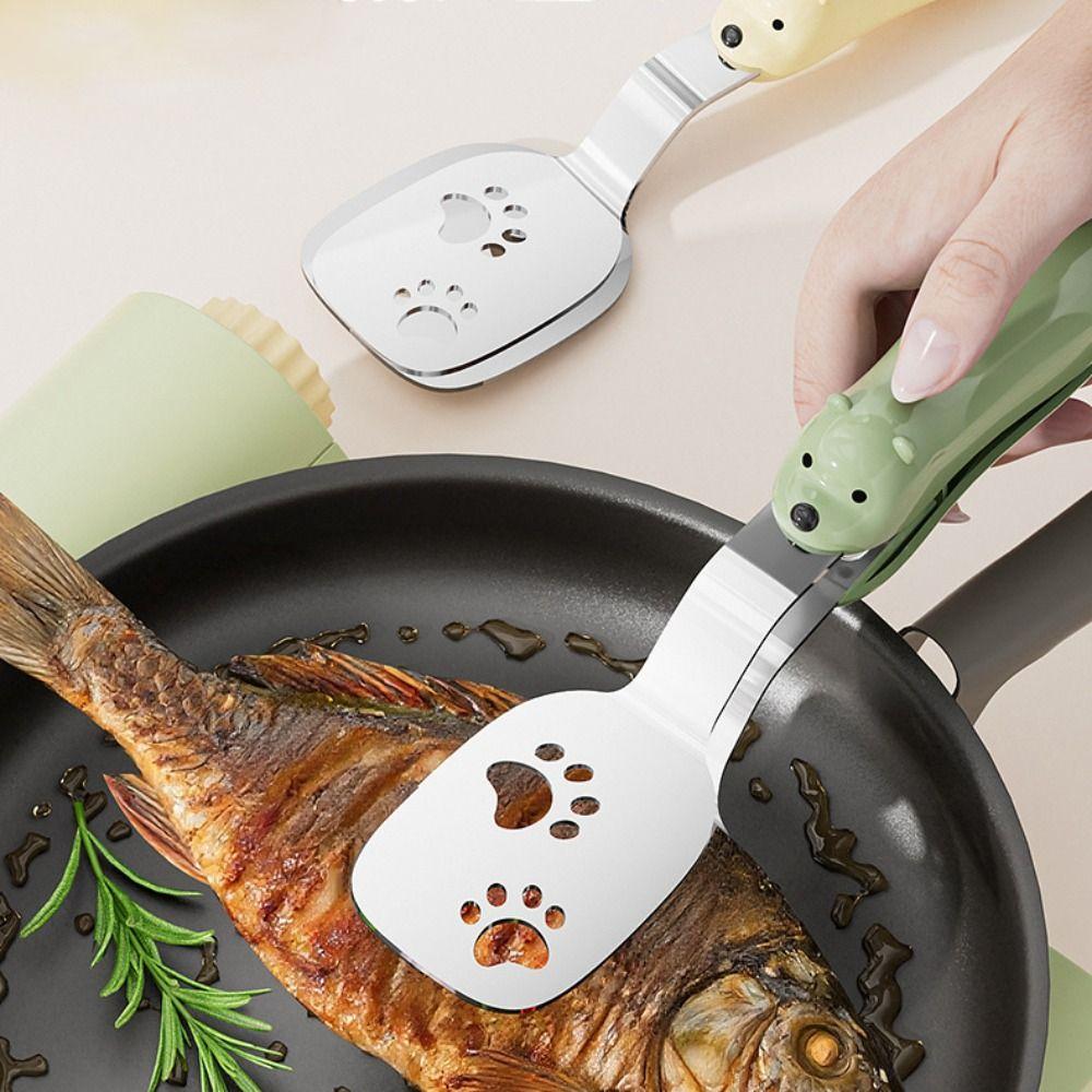Stainless Steel Steak Clamps Clip Design BBQ Tongs Durable Fish Frying Tongs  Kitchen Barbecue