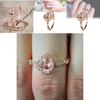 Elegant 18k Rose Gold Plated Zircon Princess Engagement Ring For Women In Sizes 6-10
