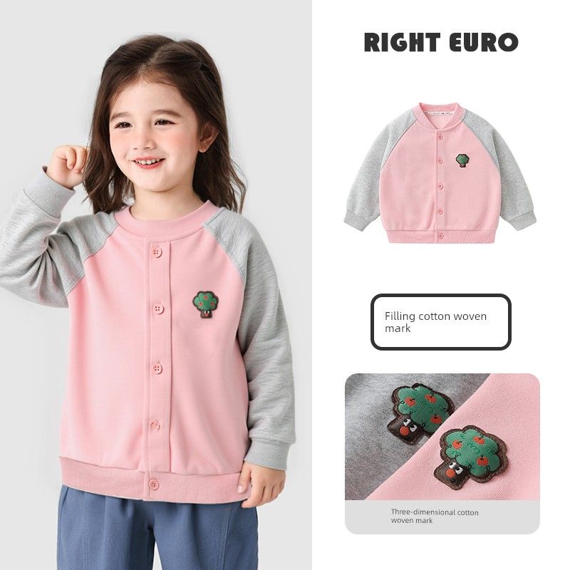 Right European Boys' Outdoor Outwear Contrast Color Raglan Sleeve Baseball Uniform New Arrival Spring Top Spring Kids Children's Clothing