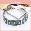 Retro Square Statement Necklace With Zinc Alloy Chain For Fashion Enthusiasts