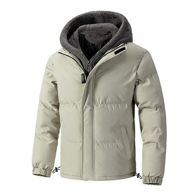 Baumwollkleidung im Fake-Zweiteiler-Look für Herren, Winter, locker, verdickt, Shaker-Kurzbaumwolljacke, Kapuzenbaumwollmantel, Jacke, Trend, Mode, Freizeitjacke