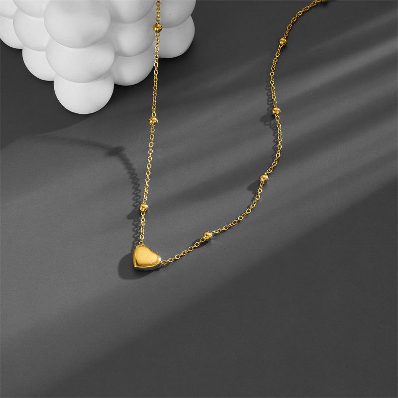 18K Gold-Plated Love Heart Titanium Steel Necklace for Women