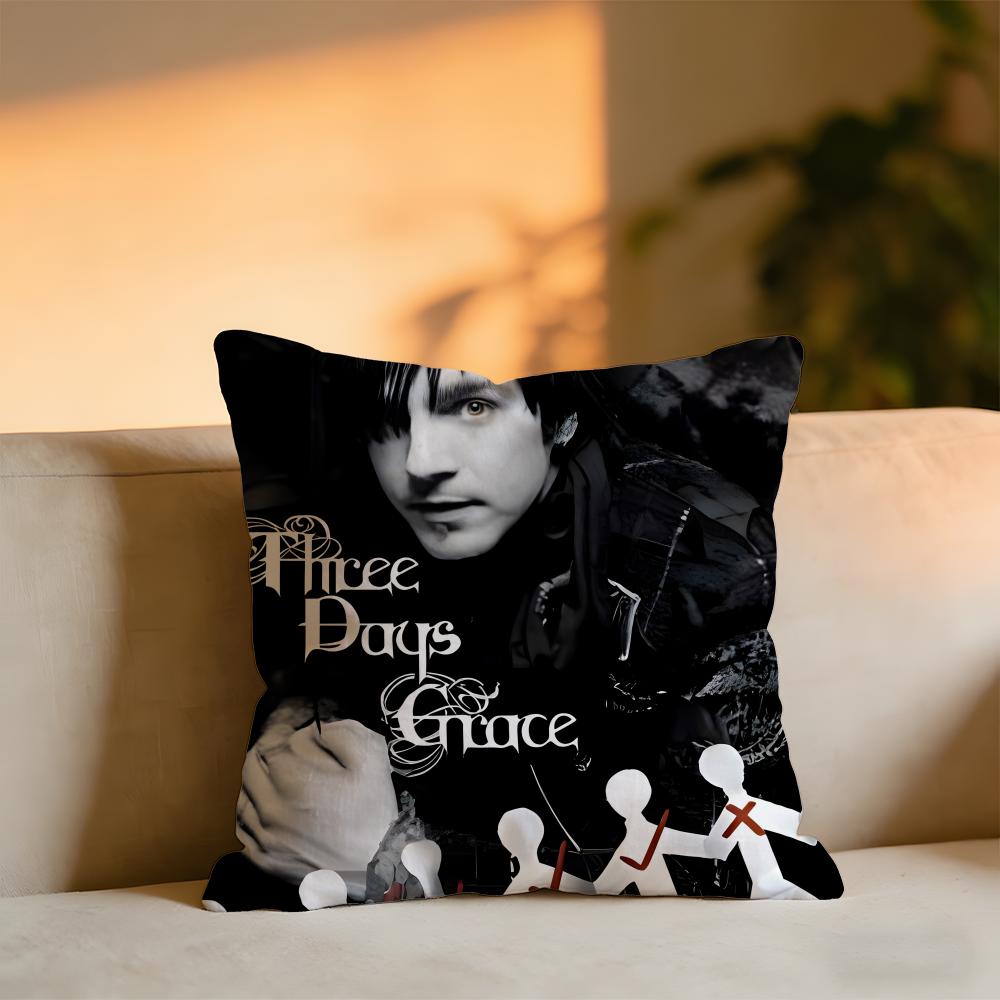 Three Days Grace Cushion Cover Cozy Velvet Throw PillowSoft Warm Cushion For Sofa Bed
