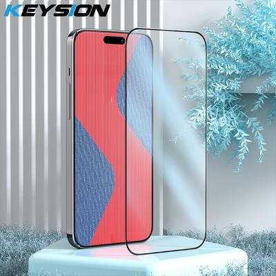 KEYSION Härdat Glas Heltäckande för iPhone 15 Pro Max 15 Ultra HD Skärmskyddsfilm för iPhone 15 Plus 14 13 12 Pro Max
