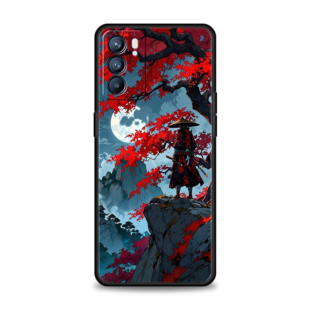 Japanese Bushido Samurai Case For Oppo Reno13 Reno12 Reno11 F Reno10 Pro A54 5G Find X5 A53 A52 A9 A17 4G A79 A80 A98 Cover