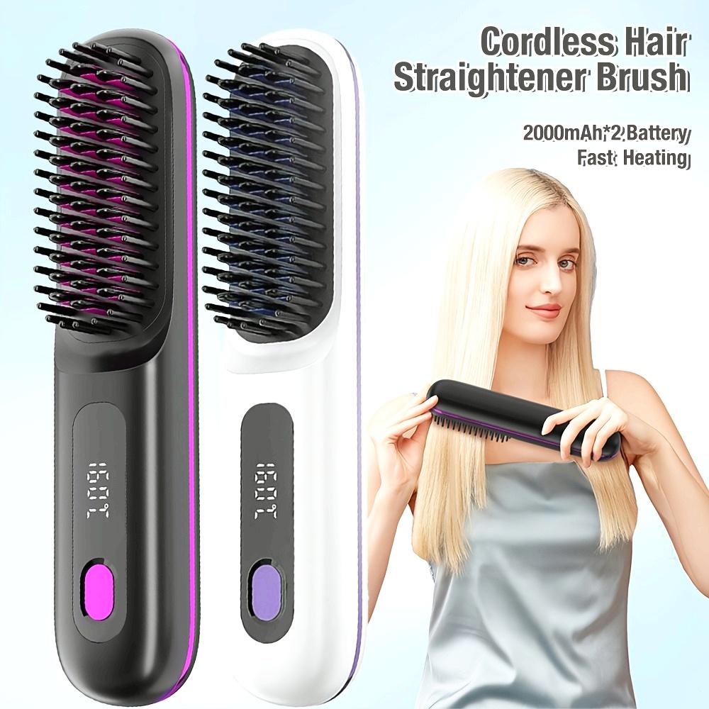Portable Wireless Hair Straightener USB Rechargeable Fast Heating 3-Speed Temperature Control And Anti-Scalding