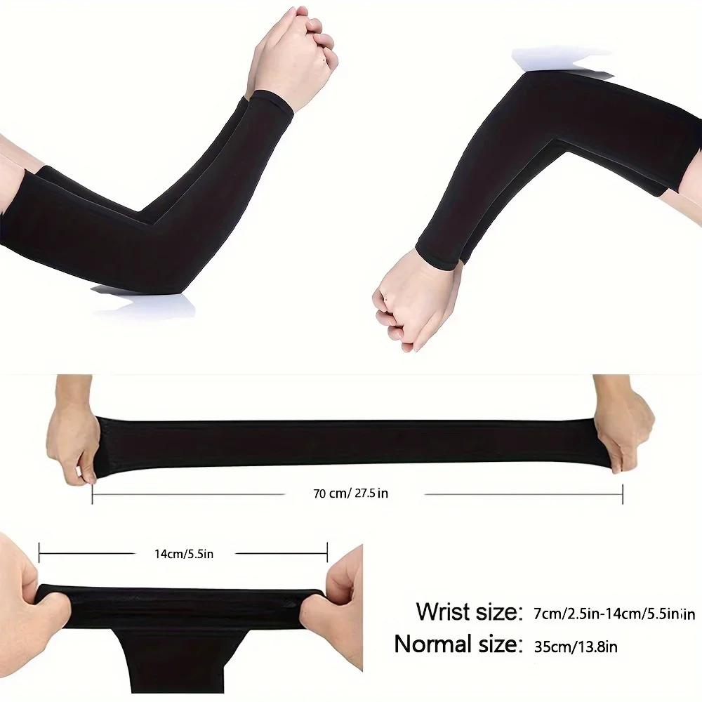 Unisex Cooling UV Protection Arm Sleeves Elastic Summer Ice Covers for Sports/Running/Cycling Reusable Breathable Sun Accessorie