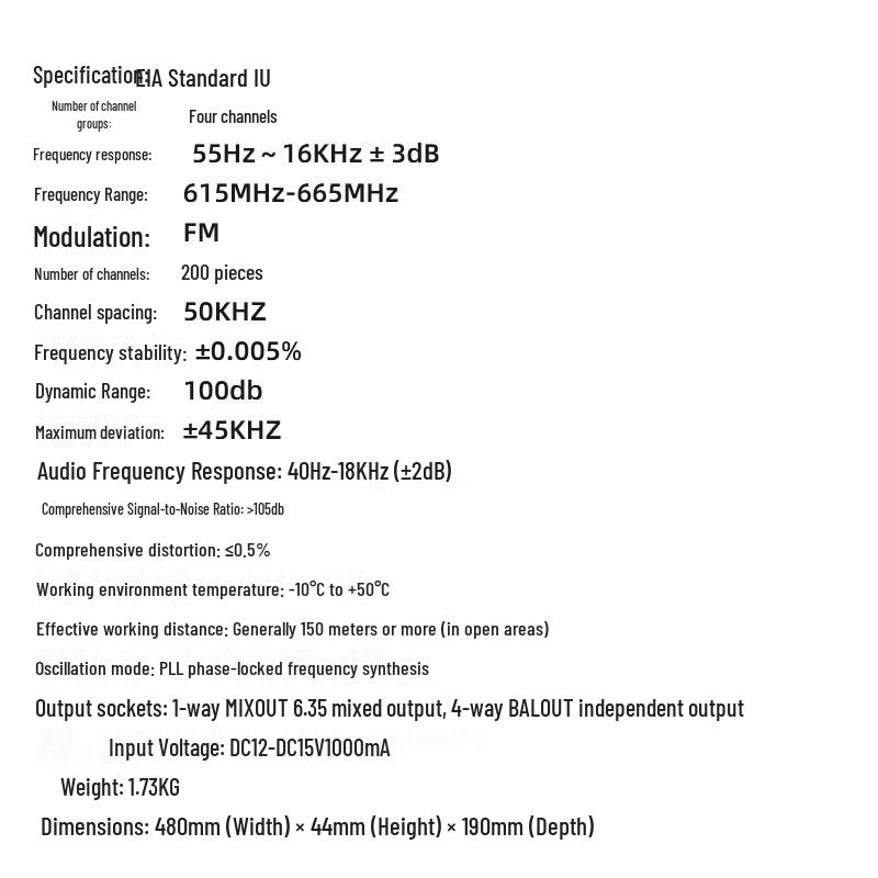 Leipudun TD-4LG True Diversity Wireless Microphone System (CN Version)