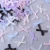 20pcs 3X4.2cm Satin Ribbon Bows Colorful Mini Organza Lace Bow For DIY Crafts Wedding Party Clothing Gift Decoration Accessories