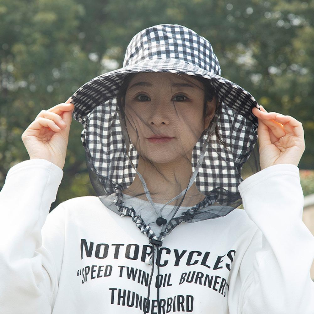 Printing Mesh Tea Picking Hat UV Protection Sunshade Shawl Cap Portable Wide Brim Sun Hat  Fishing