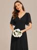 Ever-Pretty Women's Chiffon A-Line Empire Waist Floor Length V Neck Wedding Party Dress With Ruffles Sleeves