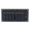 7 Gang Rocker   Panel, 12V 7 Appliance Control with Overload Protector, Suitable for Boats, Yachts, RVs, Aluminum Alloy ABS Material, IP65 