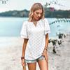 DX~~ unabhängig entwickelte und entworfene einfarbige Lochstricktops für lässige Damen für Frühling und Sommer;s tragen.