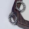 European & American Retro Cable Knit Double Ring Ear Cuff - Versatile, Fashionable Earring