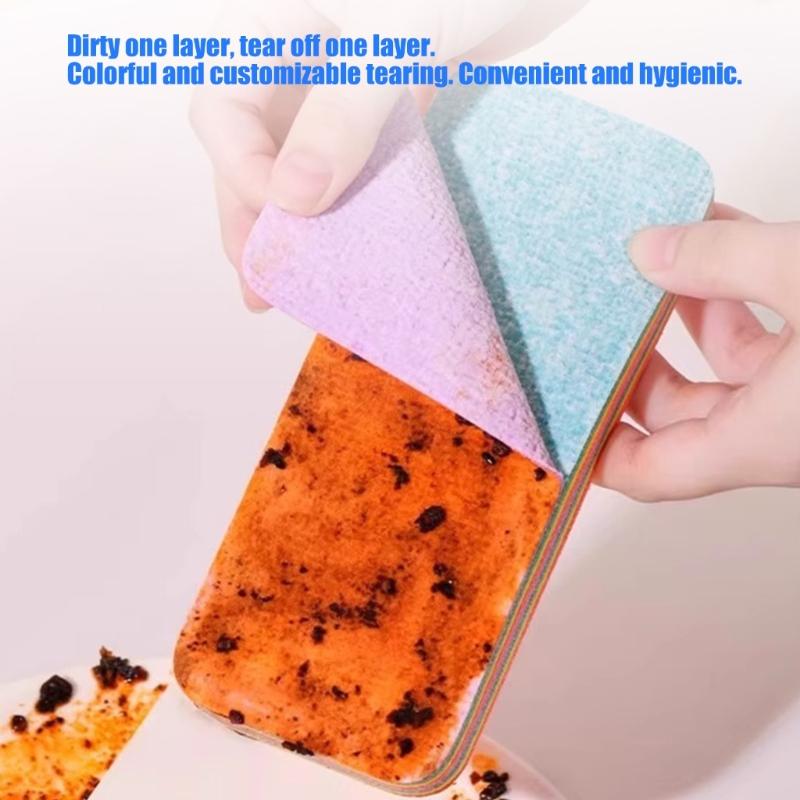 Multipurpose Microfiber Sponge Strong Absorption Scrubber For Kitchen Bathroom And Car Cleaning with Tear Off Design