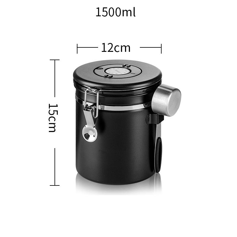 

Coffee sealed tank stainless steel coffee powder storage tank one-way exhaust valve coffee bean tea storage storage tank