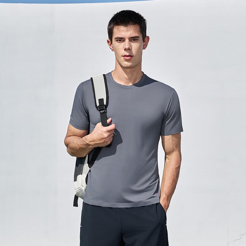 Teluoman Unisex Cooling High-Elastic Seamless Round Neck T-Shirt