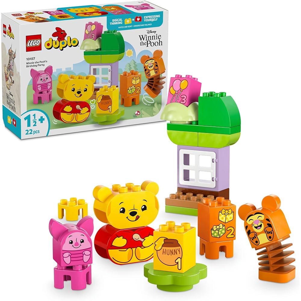 

LEGO DUPLO Winnie the Pooh Birthday Party Toy Set Educational Blocks for Kids Ages 1.5 to 3