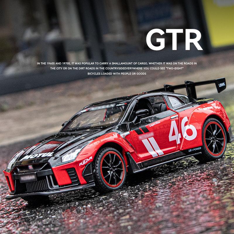 GTR Racing Diecast-Automodellspielzeug im Maßstab 1:22, zurückziehbares Spielzeugfahrzeug mit Ton und Licht für Kinder, Kleinkinder, Jungen und Mädchen, Geschenkkollektion