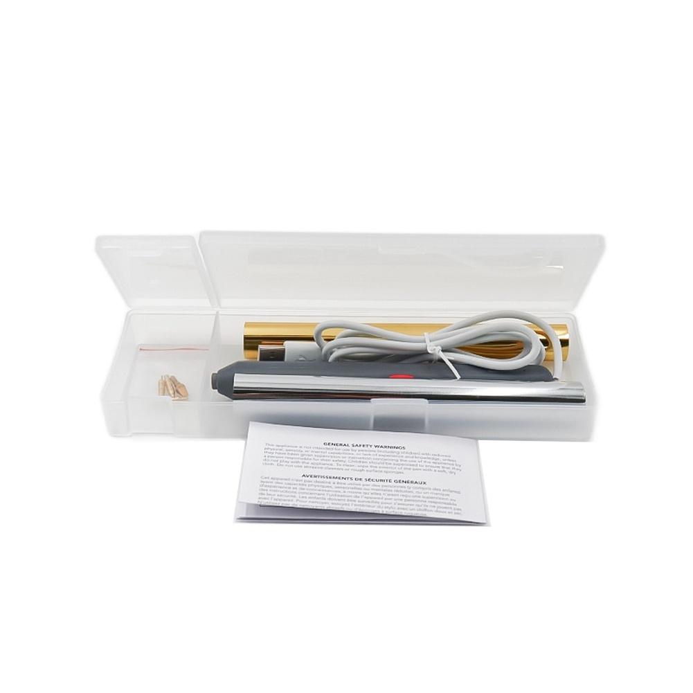 USB Hot Foil Stamping Pen with 4 Interchangeable Tips Suitable for Scrapbooks Cards Fabric Leather and Crafting