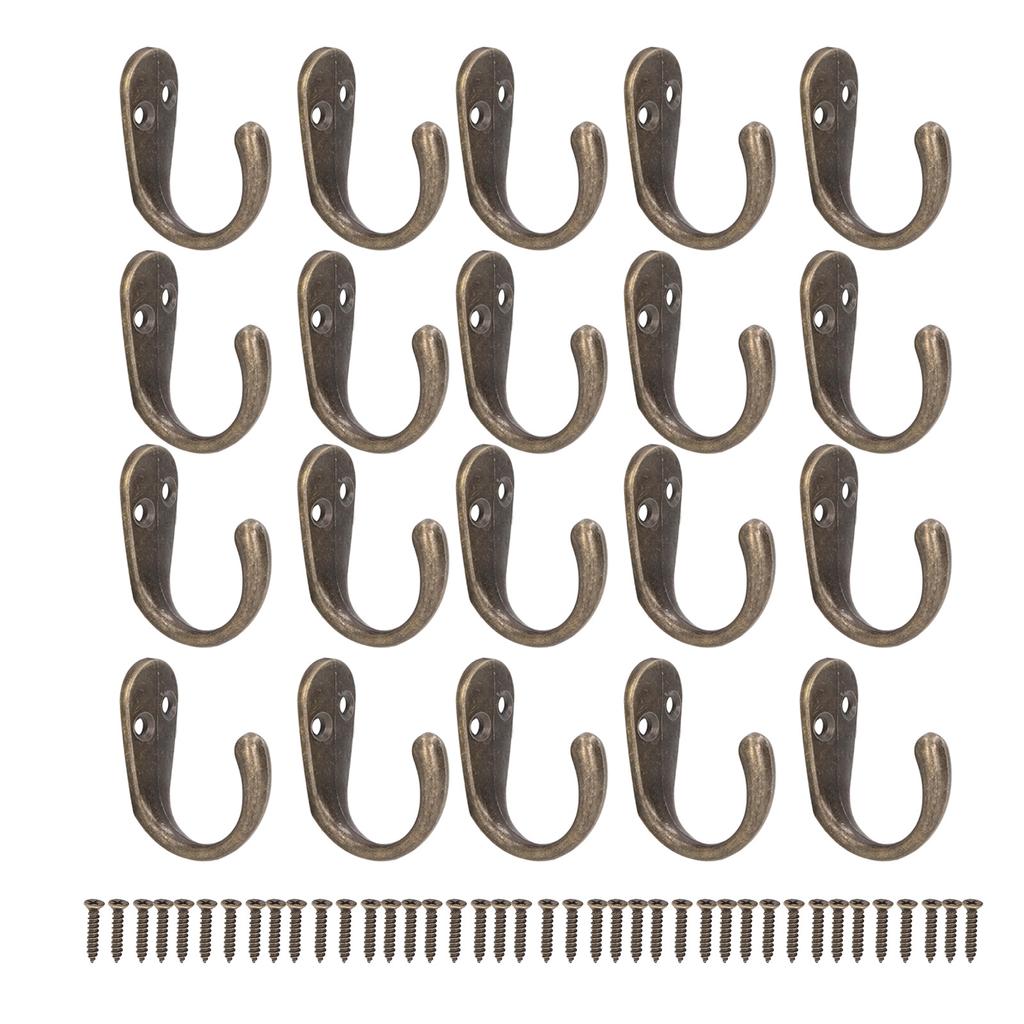 20er Set Vintage Wandhaken Bronze Zinklegierung Retro Stil Dekorative Hängehaken für Bauernhausküche