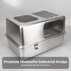 Enclosed Cat Litter Box Scratch-Resistant Stainless Steel Pet Supply