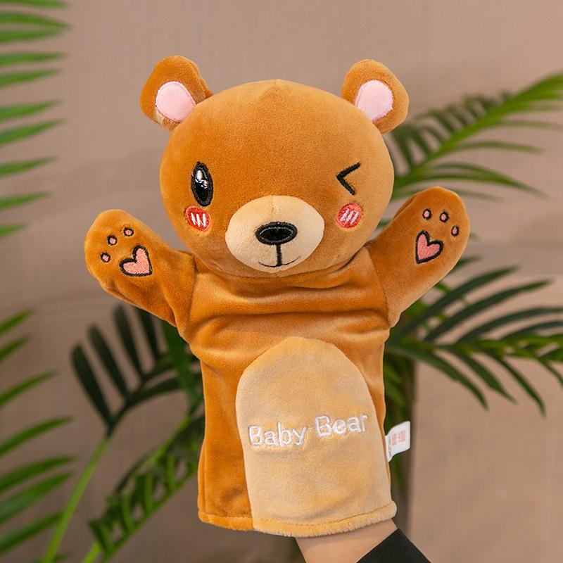 Cartoon Hand Puppet Cute Tease Baby Child Zoo Plush Animal Hand Glove Puppet Finger Sack Stuffed Doll Funny Kids Birthday Gift