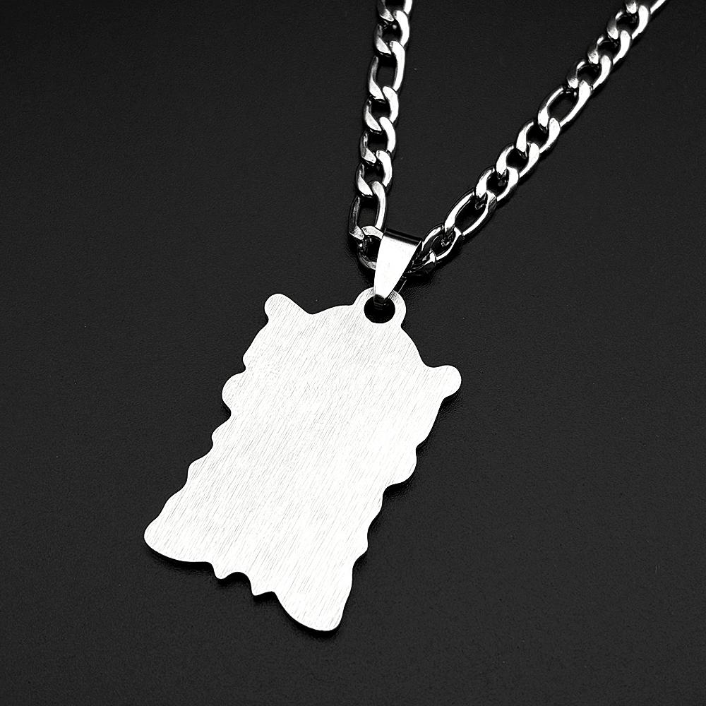 Islamic Muslim Arabic Letter Quran Ayatul Kursi Medal Pendant Necklace for Women Men Stainless Steel Gold Color Chain Jewelry