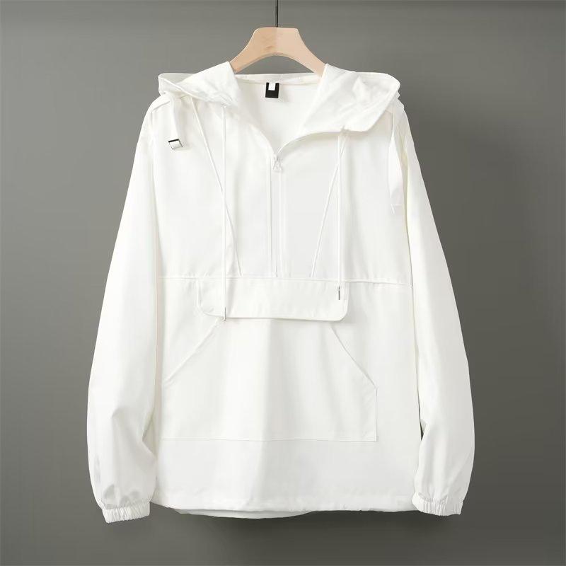 Men's High Street Splicing Hooded Jacket - Loose Fit for Outdoor Leisure and Sports