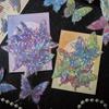 40 pcs Crystal Butterfly PET Stickers, Iridescent Gold Series, Diorama Journal Decorations