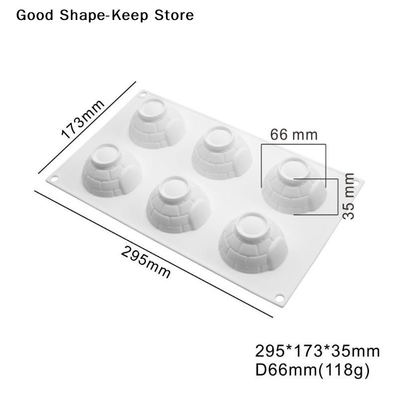 6 Cavity Igloo Silicone Cake Mold Mousses Ice Cream Mold Cake Pastry Tool Kitchen 6 consecutive snow house models, mousse models