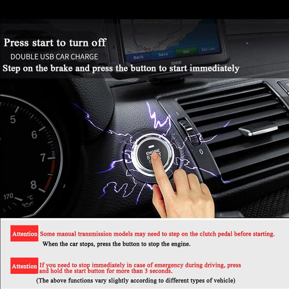 Universal Car Alarm Passive Keyless One Button Starter System Remote Control Set
