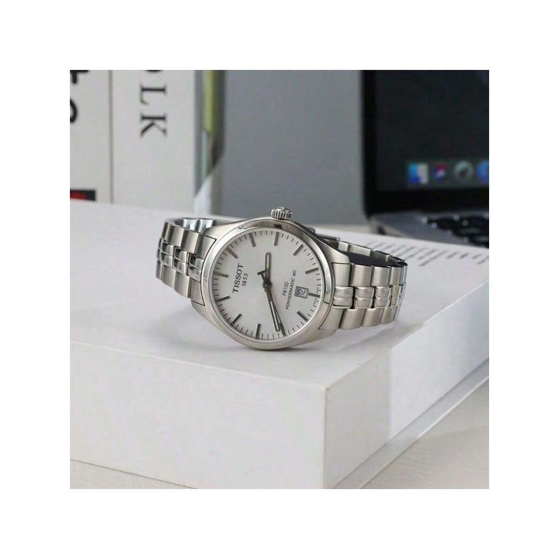 T-Classic PR 100 Automatische Mechanische Uhr, Weißes/Schwarzes Zifferblatt, Edelstahlarmband, Herrenuhr, Modell-Nr.. T101.407.11.031.00
