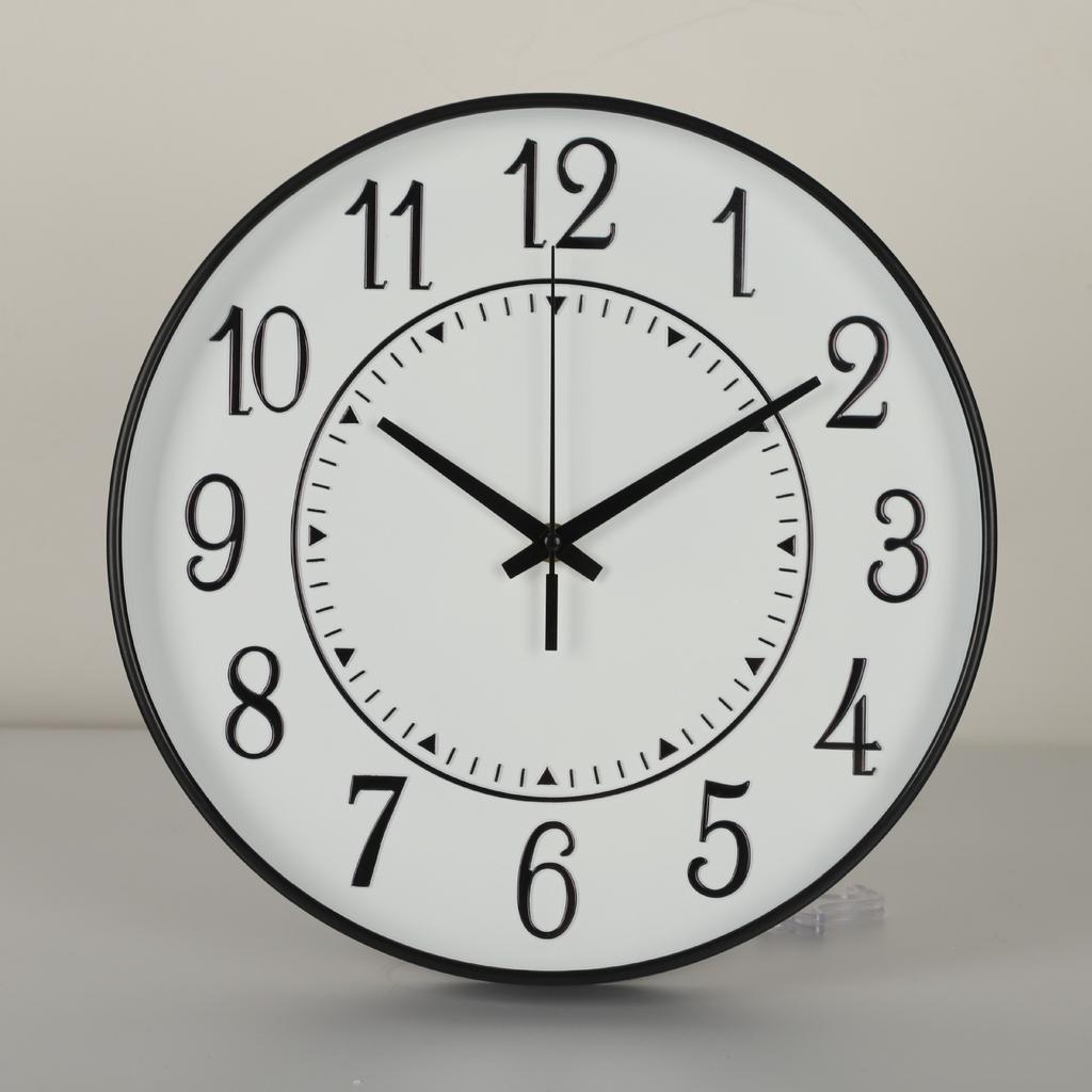 12 Zoll 30CM Leise Wanduhr, Kreativ und Modisch, Dreidimensionale Digitale Minimalistische Uhr für Zuhause Wohnzimmer