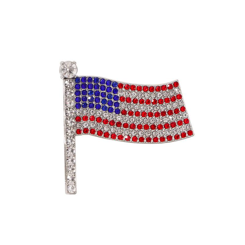 Новая американская флаг-брошь, инкрустированная бриллиантами, персонализированная креативная модная булавка-воротник, полностью усыпанная бриллиантами, флаг-булавка