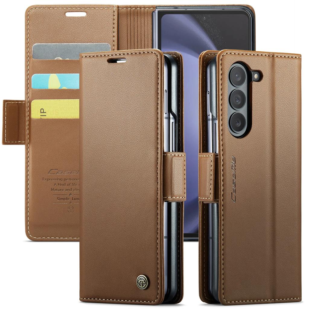 Business Wallet Cards Solt Leather Case for Samsung Galaxy Z FOLD 6 5 5G Fold5 ZFOLD5 Full Protection Bag Book Cover Flip Fundas