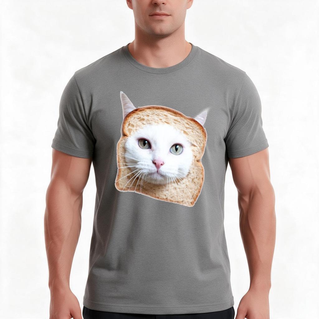 Bread Cat Tshirt Summer Casual Cotton Tee Oversized Streetwear Tops Vintage Graphic Print Loose Fit Short Sleeve