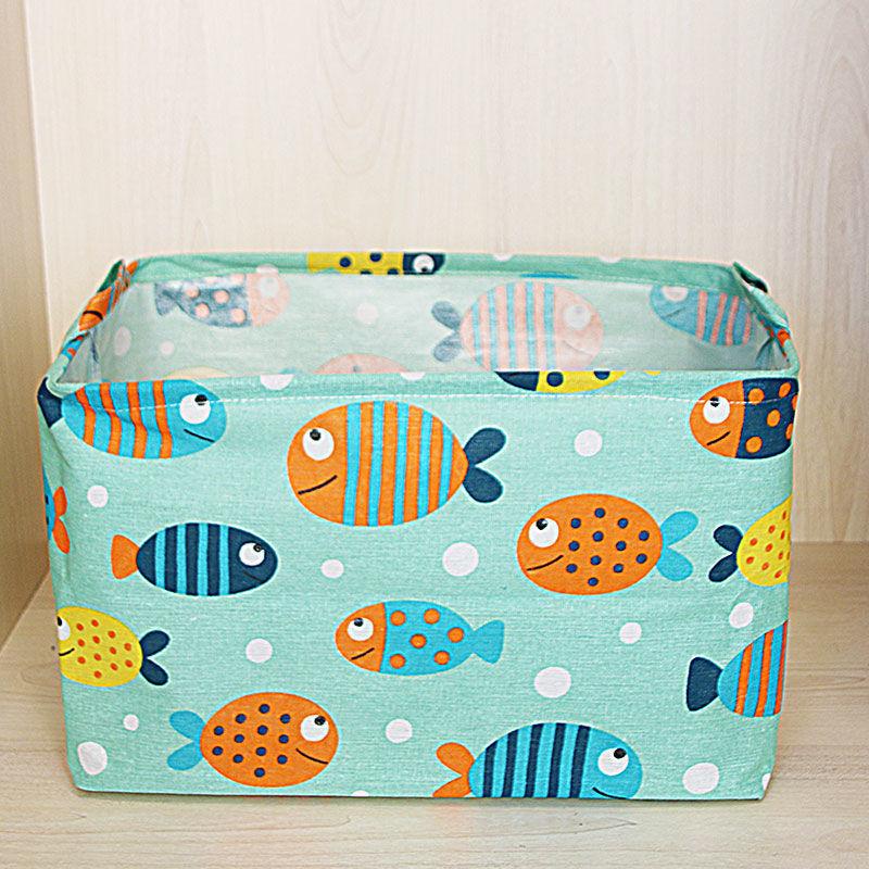 24L Cube Folding Fabric Storage Basket Closet Organizador Clothes Storage Boxes Home Office Shelf Organizers for Kids Toys