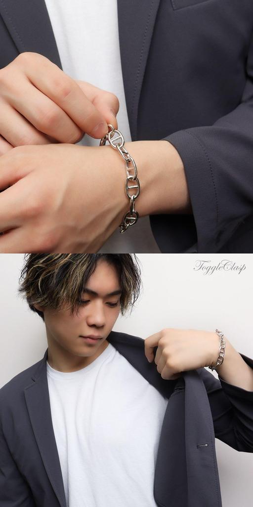 Gin no 925 Sterling Silver Anchor Chain Bracelet with Mantle and Simple Toggle Clasp [Shinjuku Kura] T-Bar, 18cm, Marine/Marina Design,