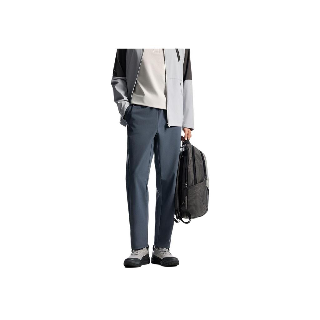 Anta Training Series Solid Color Casual Simple Straight Leg Elastic Knitted Sports Pants Men Bottoms Dark-Gray 952517509-2