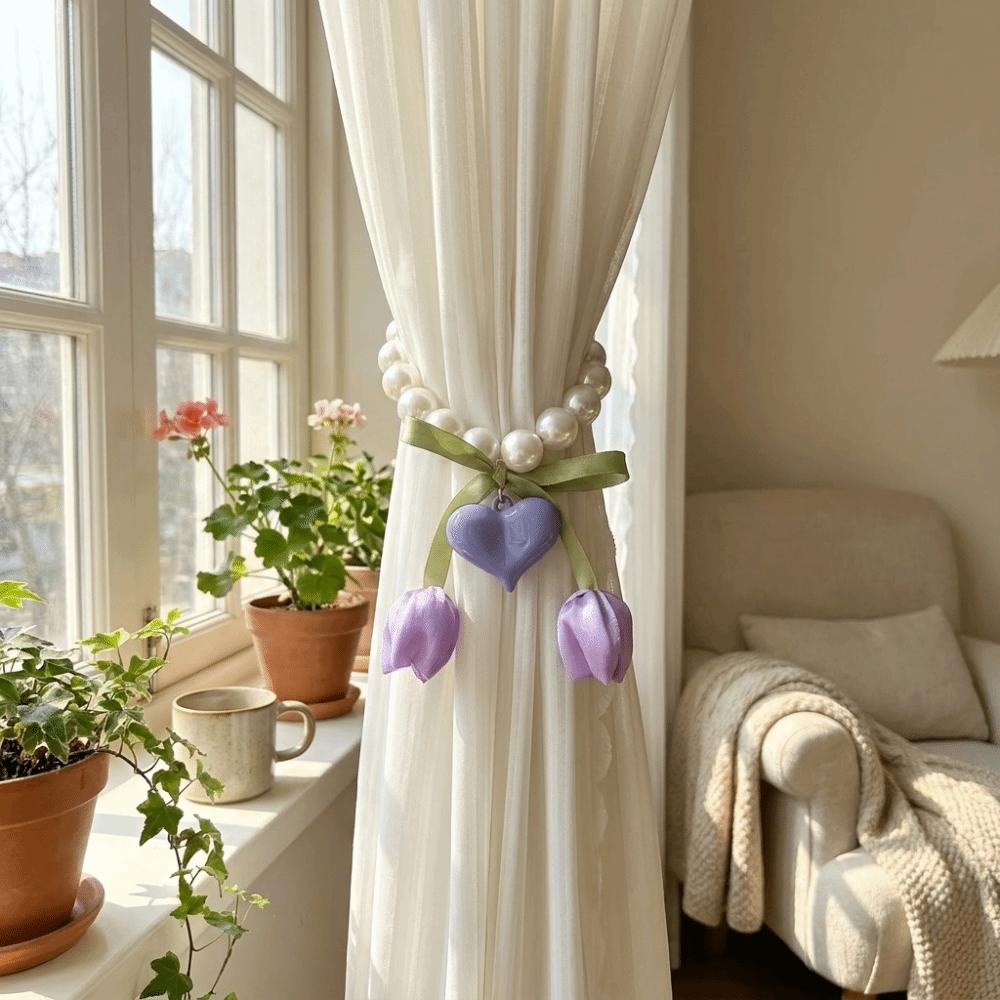 Adjustable Tulip Gauze Curtain Tie Beautifully Heart Curtain Binding Curtain Tiebacks Living Room