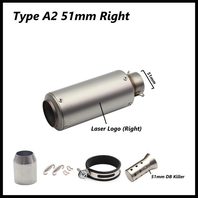 51mm 61mm Motorcycle Exhaust Pipe Muffler DB Killer Left Right Side Universal for ER6N SV650 CRF230 Z800 R1 CB650F CB1000R MT07